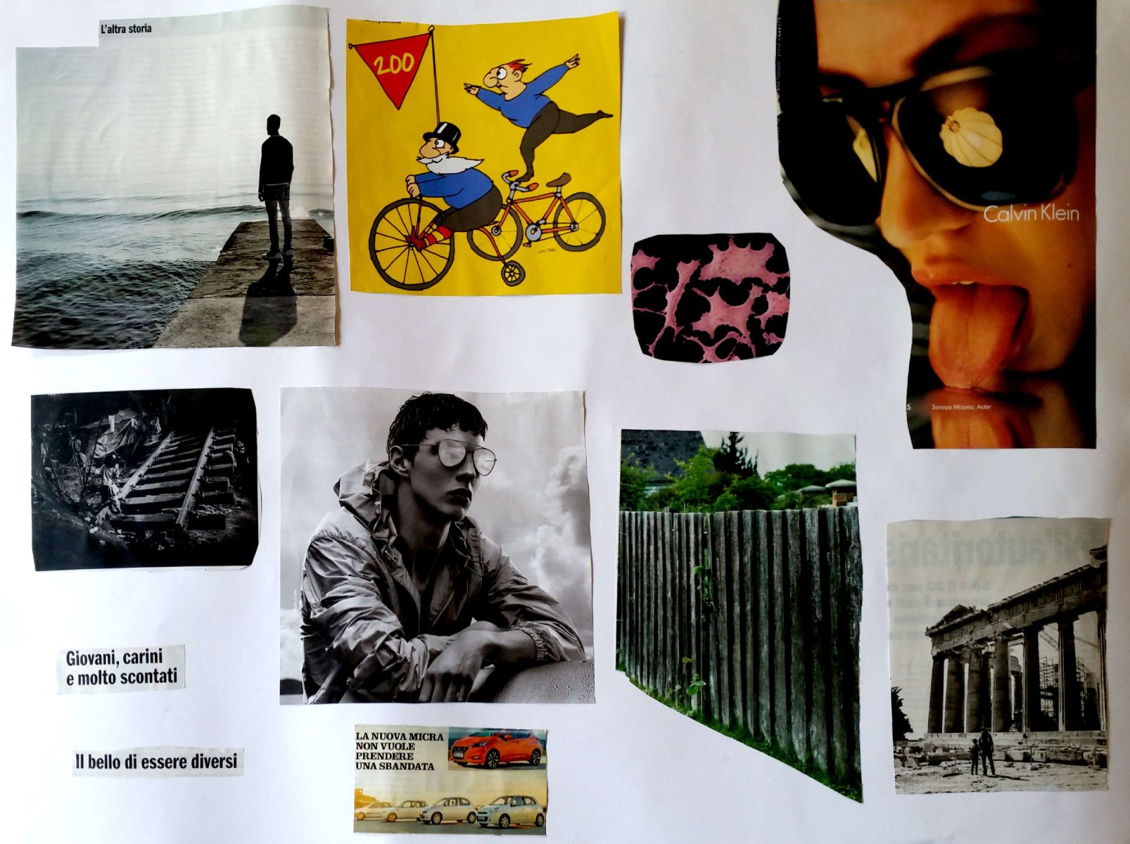 Cartellone sull'orientamento realizzato con collage da alcuni genitori di studenti di seconda media (retro).