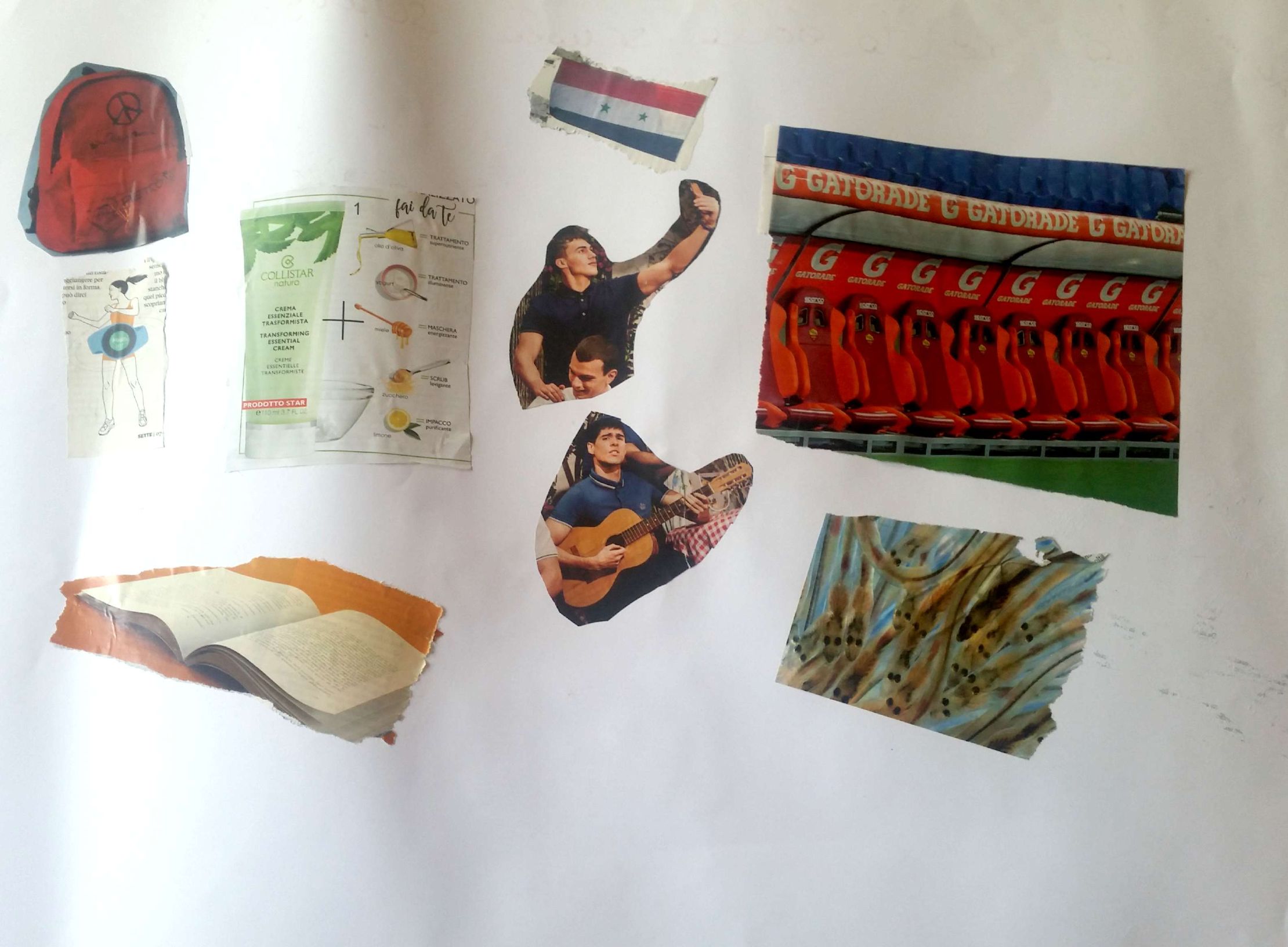 Cartellone sull'orientamento realizzato con collage da alcuni studenti di seconda media (retro).